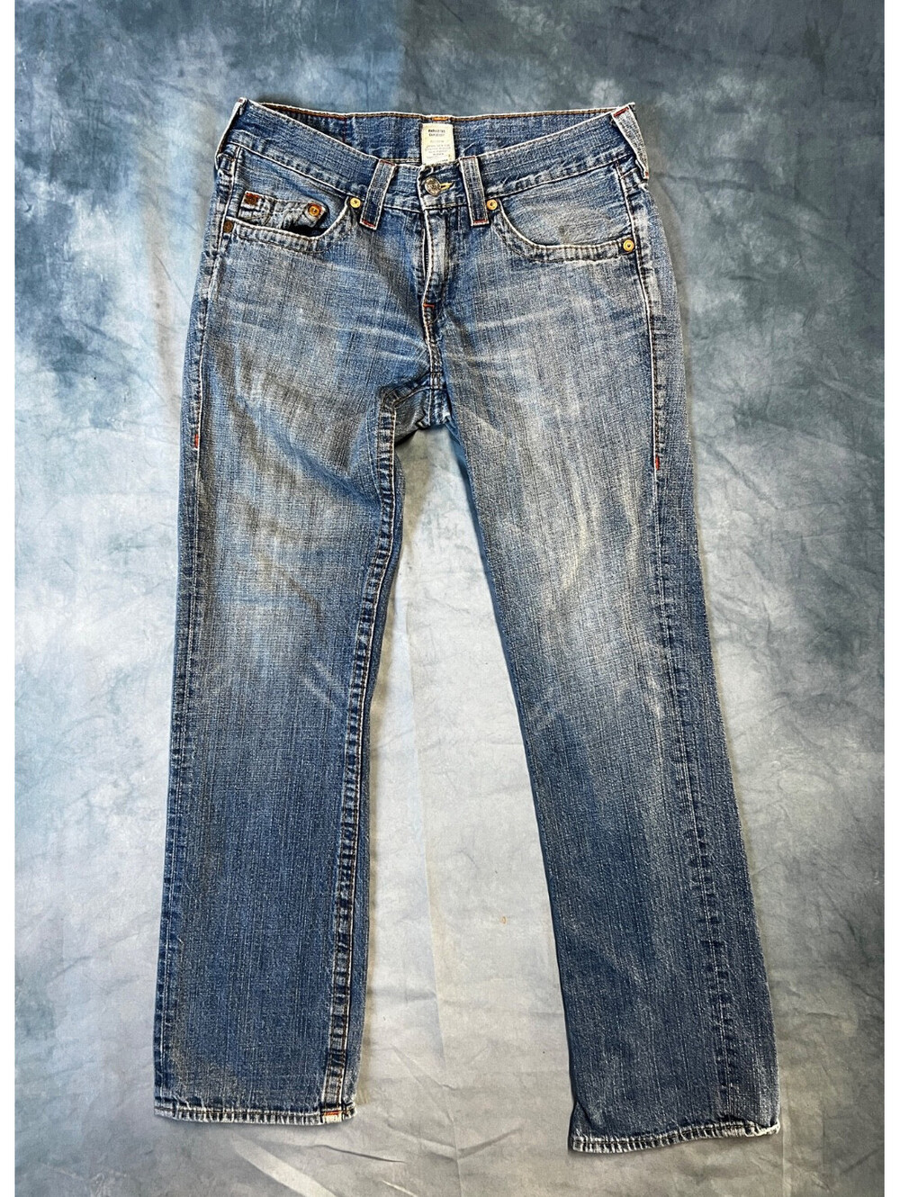 True Religion Jeans Mens Size 32 Light Wash Bobby Straight USA Y2K VTG - 1054-1Q